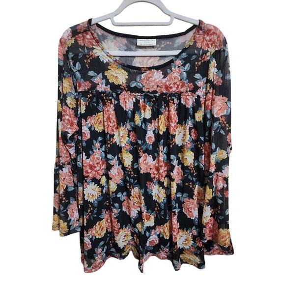 Bobbie Brooks Tops - Women's Bobbie Brooks Ladies' Size XL Bell Sleeve Floral Blouse